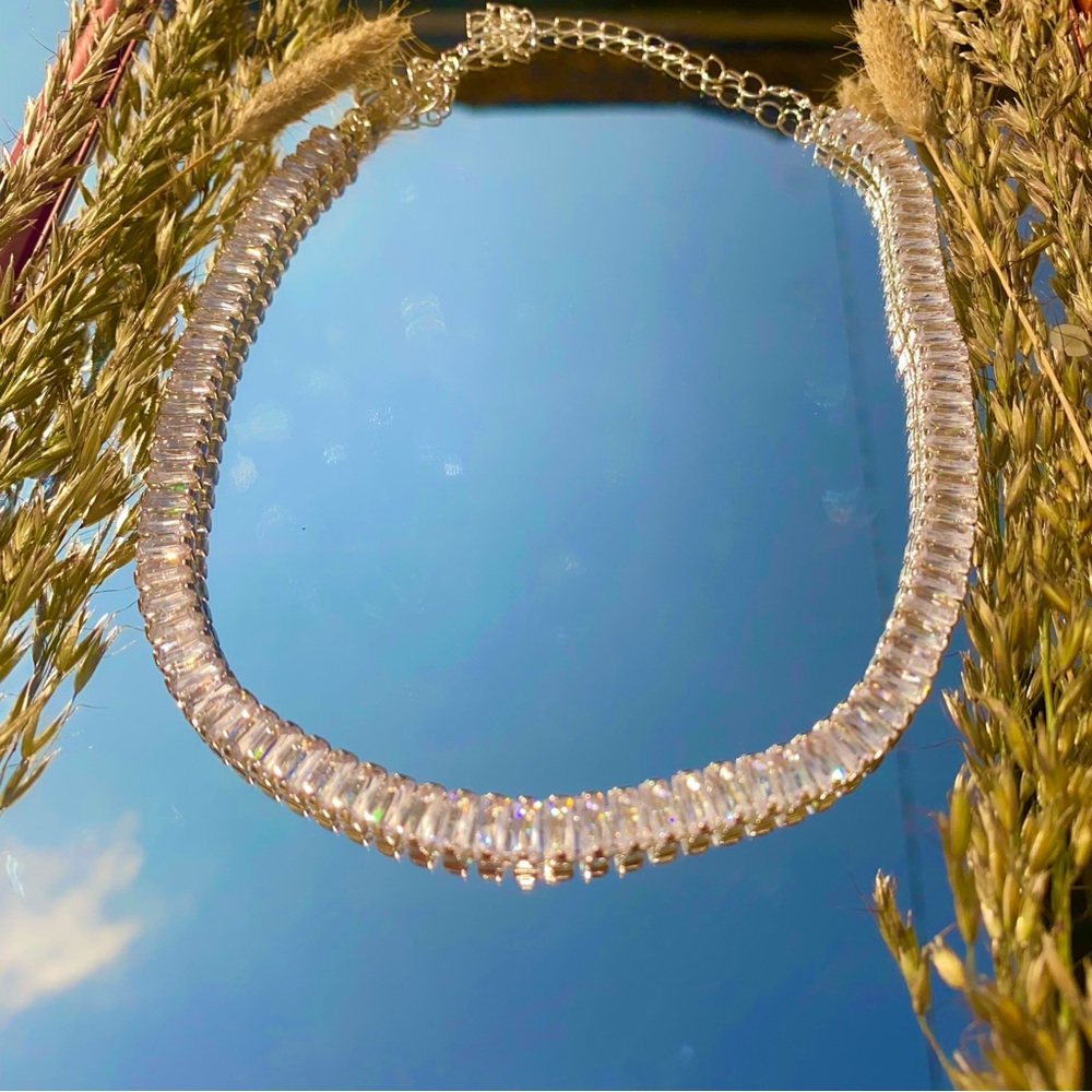 Silver tennis necklace - Picture 2 of 4
